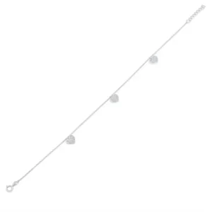 Tobillera de plata 925 Modelo triple corazón
